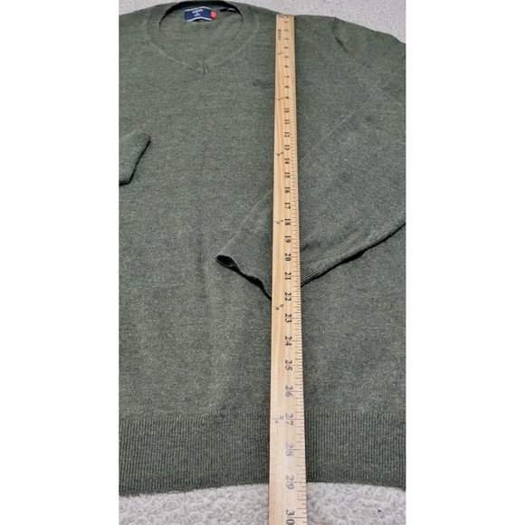 Superdry Mens Green V Neck Pullover Sweater Long‎ Sleeve Embroidered Size 2XL - Picture 7 of 8